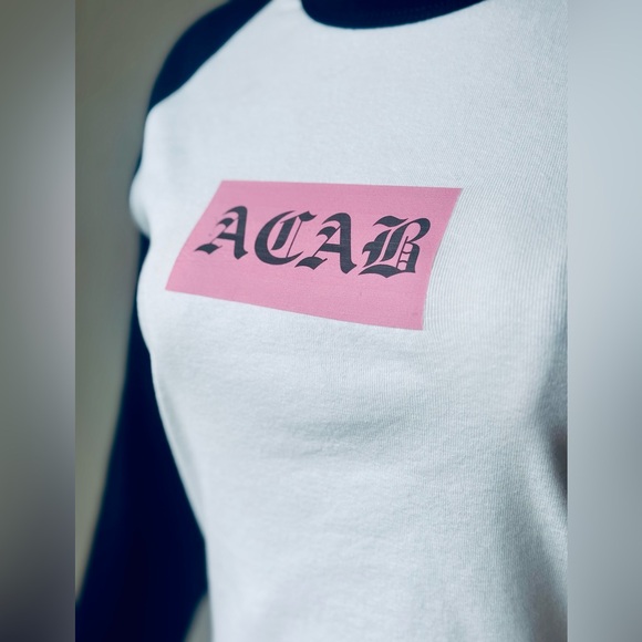 ACAB raglan baseball baby tee Size S - Picture 3 of 4
